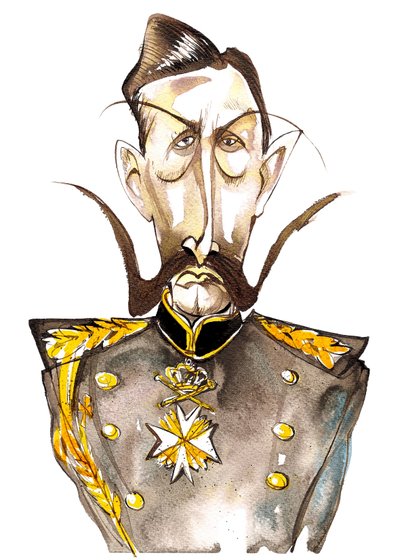 William II, Emperor of Germany; King of Prussia (1859-1941); color caricature by Neale Osborne